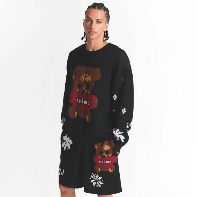 CACTUS PLANT FLEA MARKET X SKIMS COTTON KNIT MENS INTARSIA SHORT