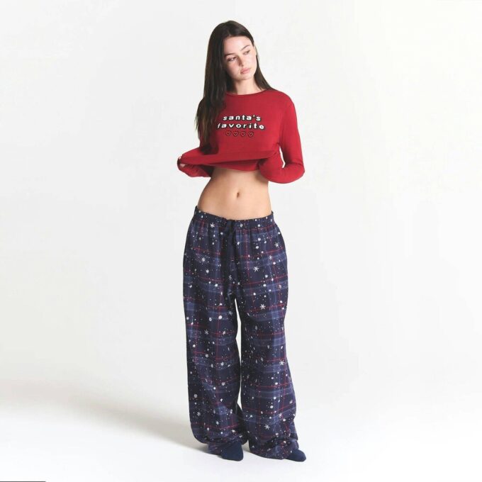 CACTUS PLANT FLEA MARKET X SKIMS SKIMS SLEEP FLANNEL PANT SET