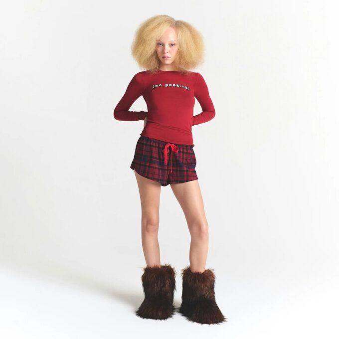 CACTUS PLANT FLEA MARKET X SKIMS SKIMS SLEEP FLANNEL SHORT SET