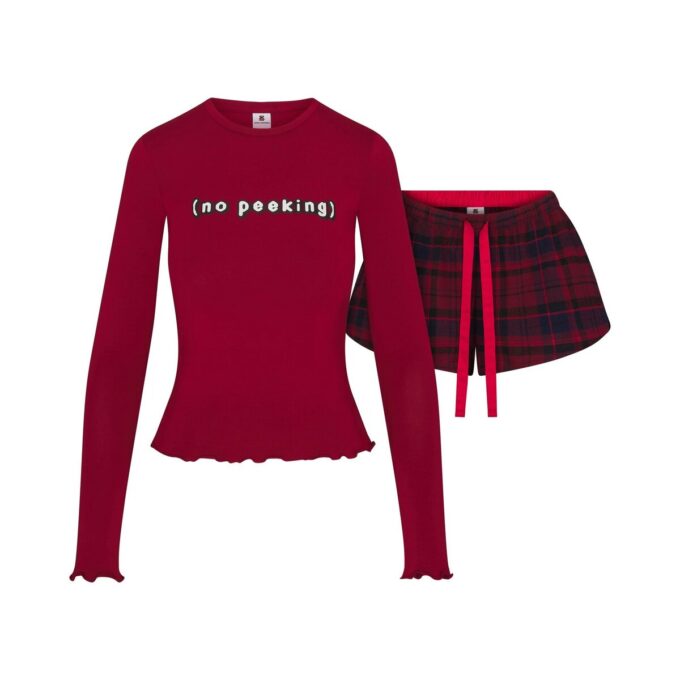 CACTUS PLANT FLEA MARKET X SKIMS SKIMS SLEEP FLANNEL SHORT SET