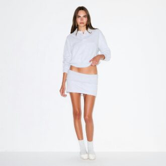COTTON FLEECE FOLDOVER MINI SKIRT