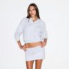 COTTON FLEECE FOLDOVER MINI SKIRT