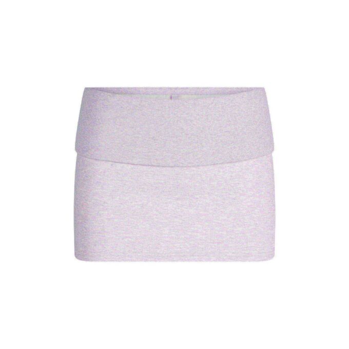 COTTON FLEECE FOLDOVER MINI SKIRT
