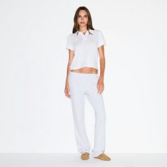 COTTON FLEECE LOW RISE SLIM PANT
