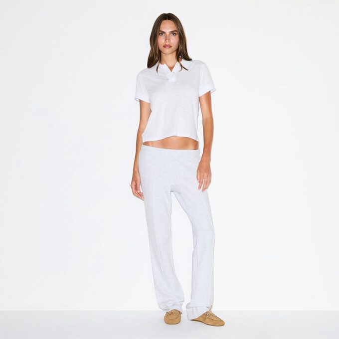 COTTON FLEECE LOW RISE SLIM PANT
