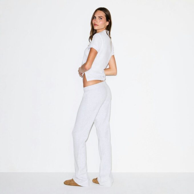 COTTON FLEECE LOW RISE SLIM PANT