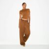 COTTON FLEECE OVERSIZED DOUBLE WAISTBAND PANT