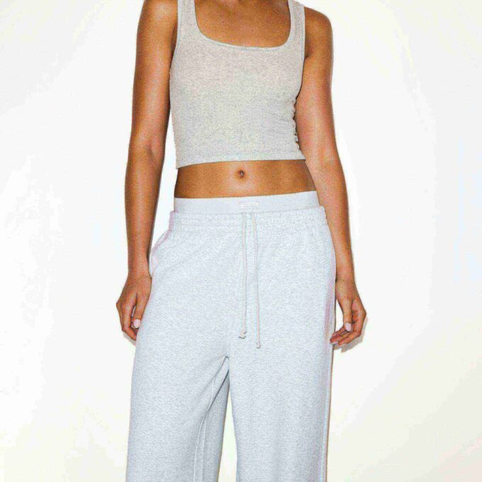 COTTON FLEECE OVERSIZED DOUBLE WAISTBAND PANT