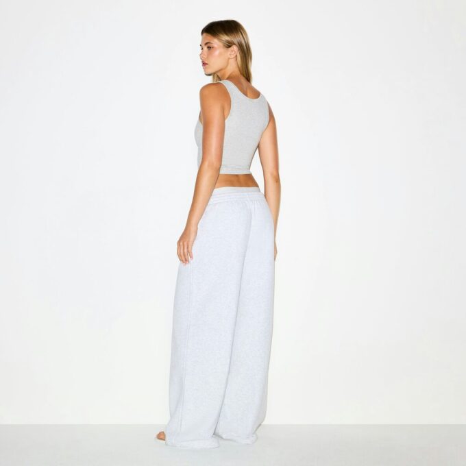 COTTON FLEECE OVERSIZED DOUBLE WAISTBAND PANT