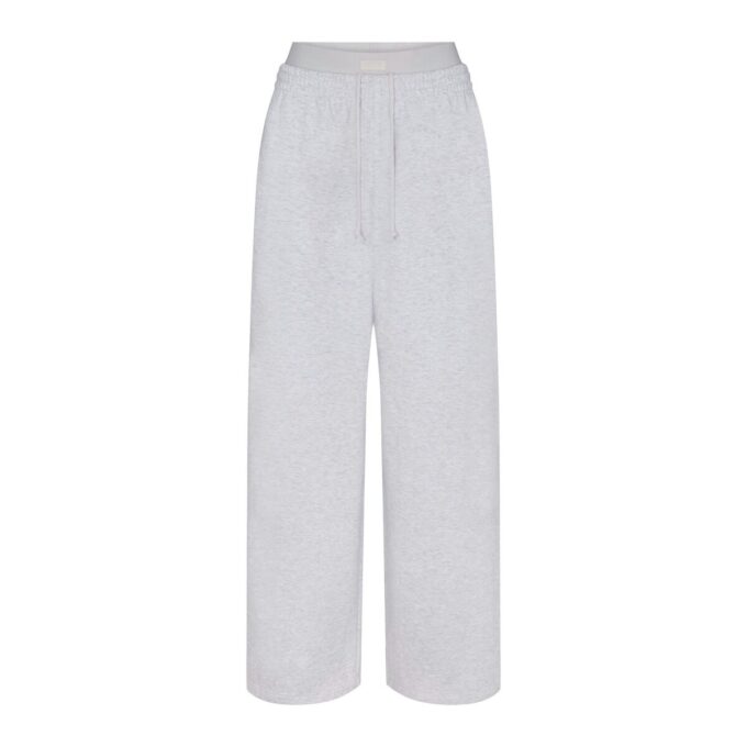 COTTON FLEECE OVERSIZED DOUBLE WAISTBAND PANT