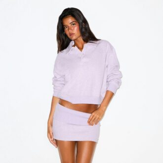 COTTON FLEECE POLO SWEATSHIRT