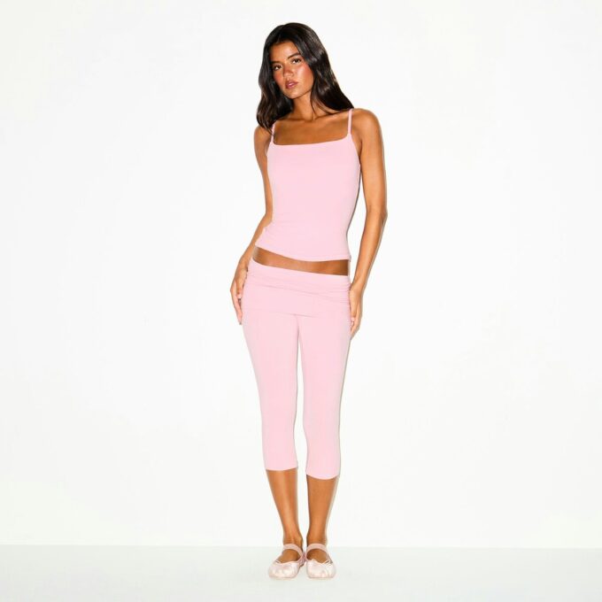 COTTON JERSEY FOLDOVER CAPRI