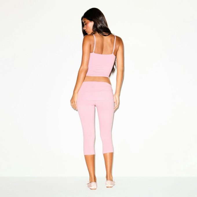 COTTON JERSEY FOLDOVER CAPRI