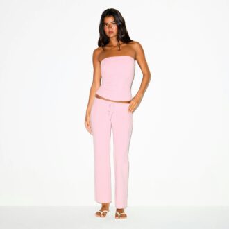 COTTON JERSEY LOW RISE CROP PANT