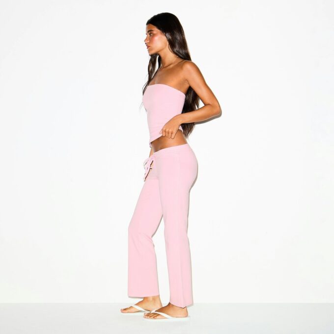 COTTON JERSEY LOW RISE CROP PANT