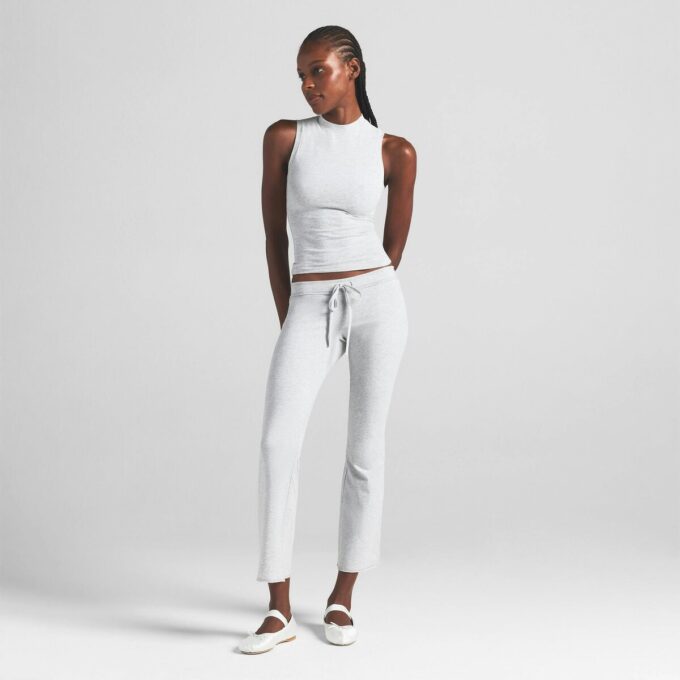 COTTON JERSEY LOW RISE CROP PANT