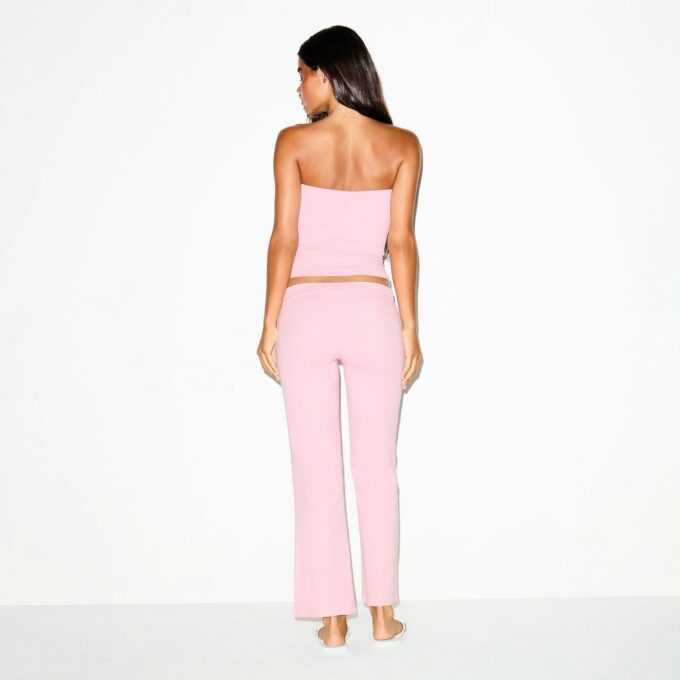 COTTON JERSEY LOW RISE CROP PANT