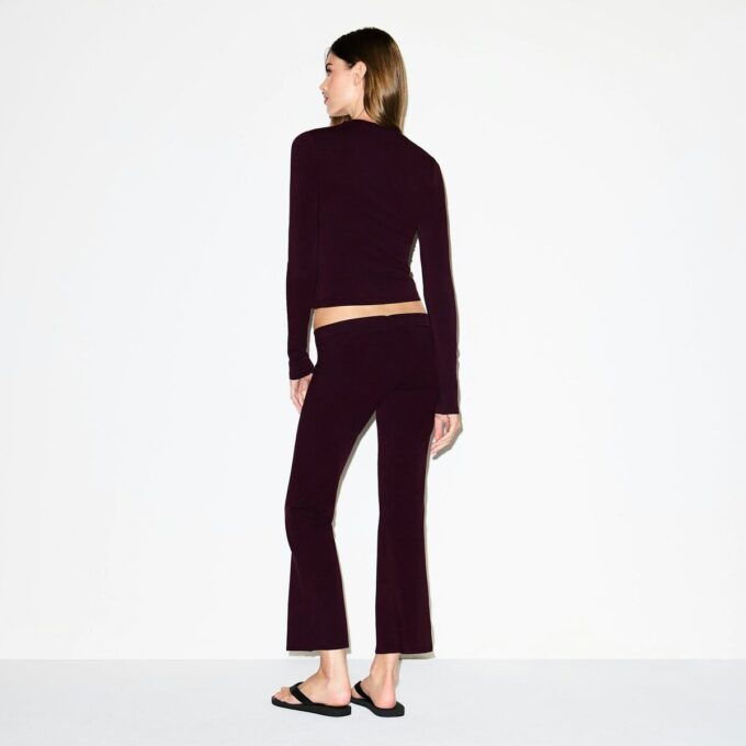 COTTON JERSEY LOW RISE CROP PANT