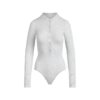 COTTON JERSEY PLUNGE HENLEY BODYSUIT