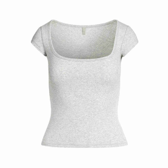 COTTON JERSEY SCOOP NECK T-SHIRT