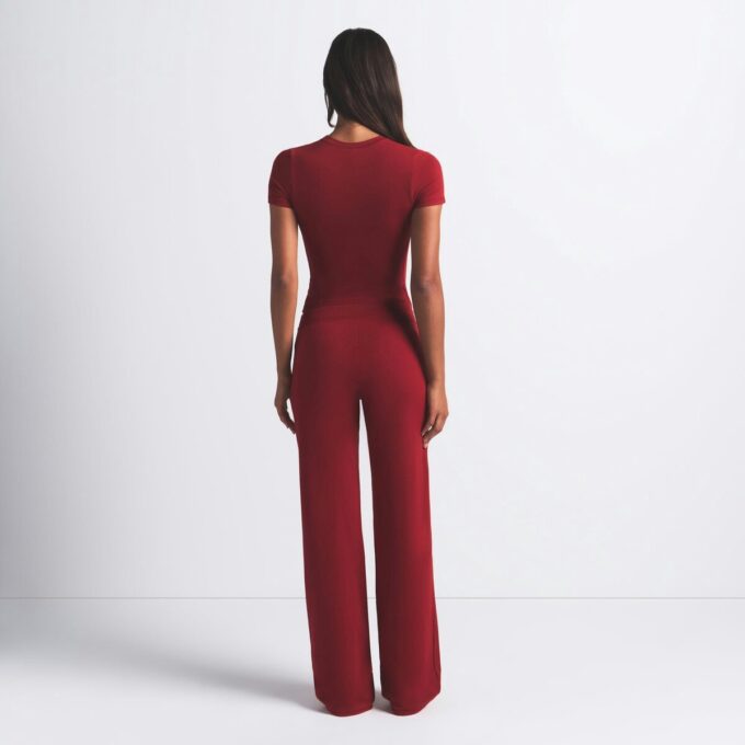 COTTON JERSEY STRAIGHT LEG PANT