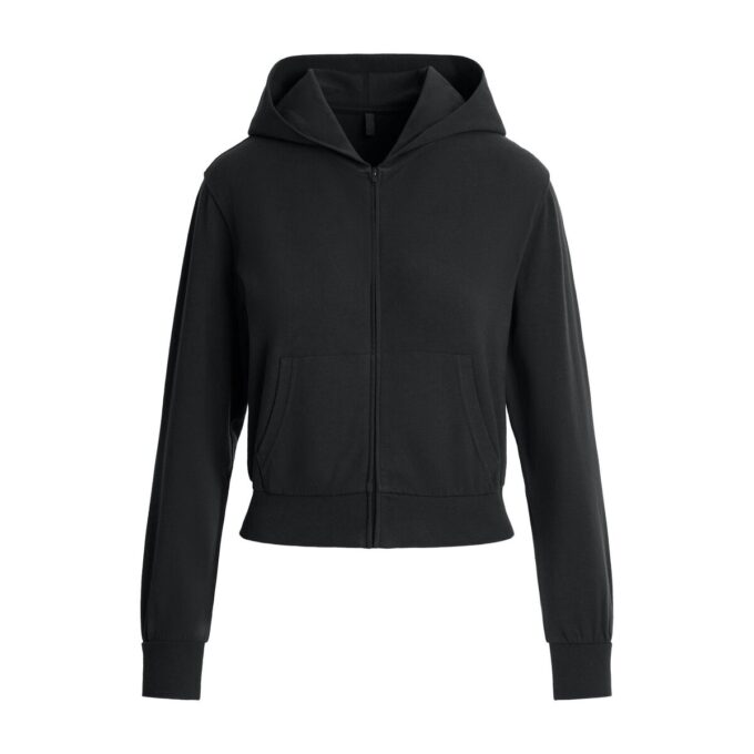 COTTON JERSEY ZIP UP HOODIE