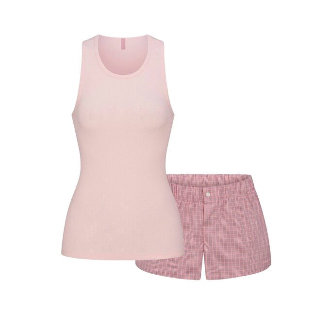 COTTON POPLIN BOXER SLEEP SET