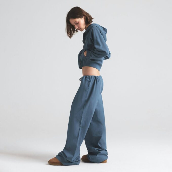 COTTON POPLIN STRAIGHT LEG PANT