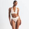 COTTON RIB HALTER BRALETTE
