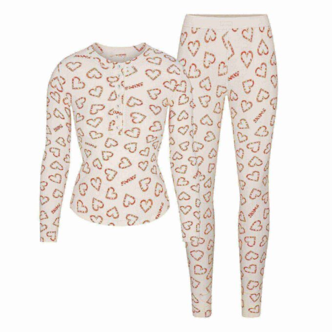 COTTON RIB HENLEY AND LEGGING SET