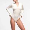 COTTON RIB LONG SLEEVE HENLEY BODYSUIT