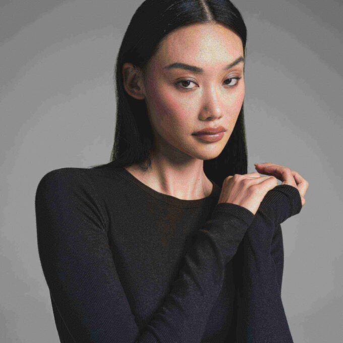 COTTON RIB LONG SLEEVE T-SHIRT