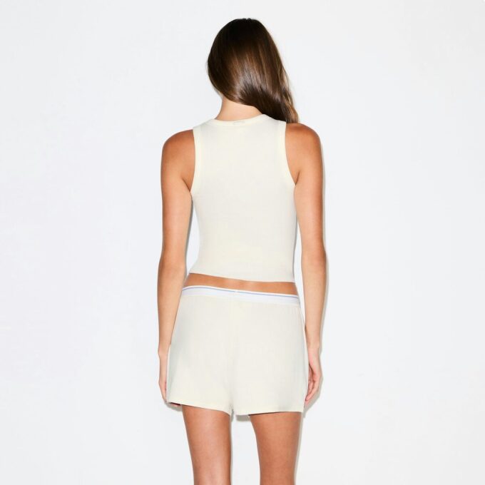 COTTON RIB SCOOP TANK AND SHORT SET