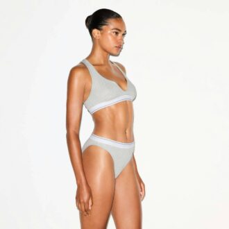 COTTON RIB SPLIT NECK BRALETTE