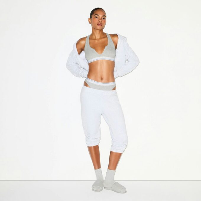 COTTON RIB SPLIT NECK BRALETTE