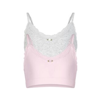 COTTON SEAMLESS JUNIORS LACE SCOOP BRALETTE 2-PACK COTTON SEAMLESS JUNIORS LACE SCOOP BRALETTE 2-PACK