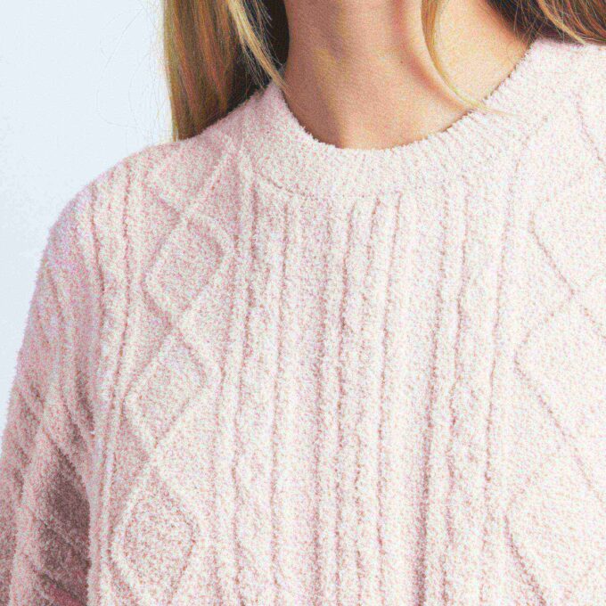 COZY LIGHT OVERSIZED CABLEKNIT CREWNECK PULLOVER