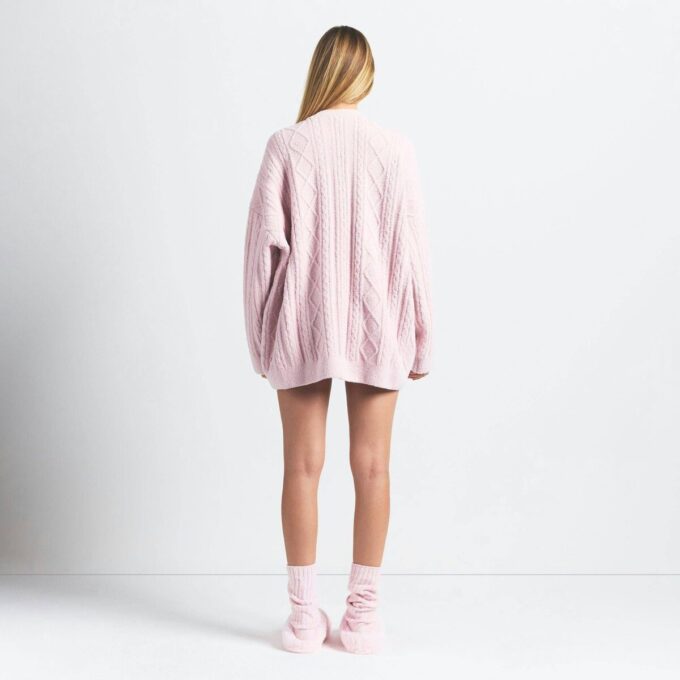 COZY LIGHT OVERSIZED CABLEKNIT CREWNECK PULLOVER