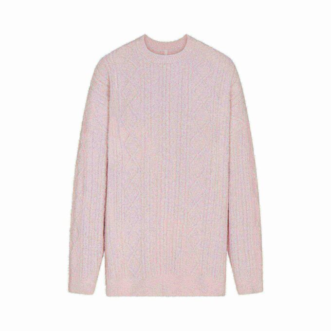 COZY LIGHT OVERSIZED CABLEKNIT CREWNECK PULLOVER