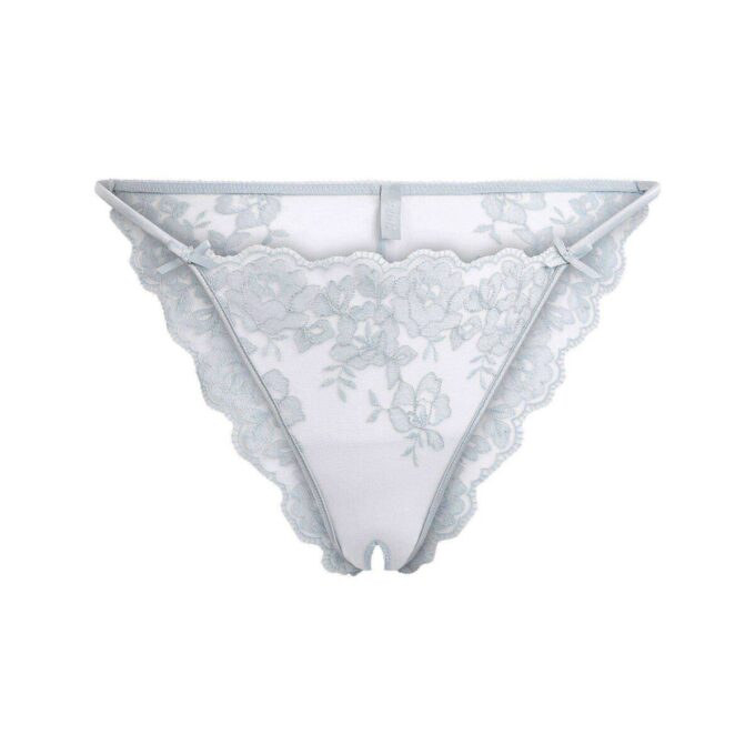 EMBROIDERED LINGERIE CROTCHLESS STRING BIKINI