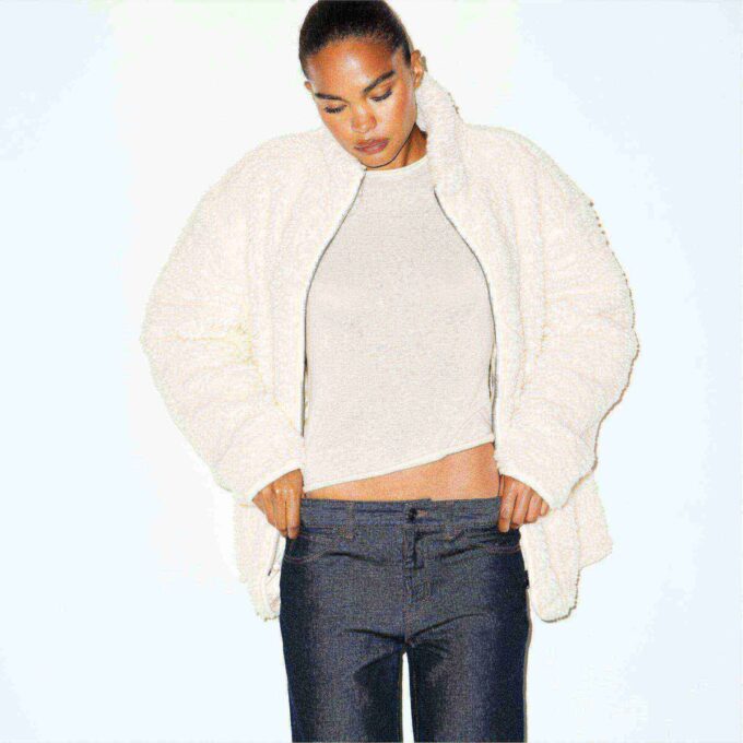 FAUX FUR OVERSIZED MOCK NECK JACKET