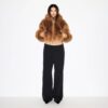 FAUX FUR ZIP UP JACKET