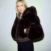 FAUX FUR ZIP UP JACKET
