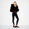 FAUX FUR ZIP UP JACKET