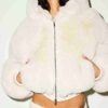 FAUX FUR ZIP UP JACKET