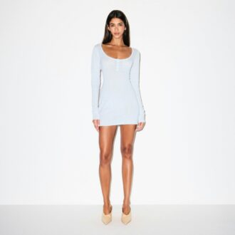 FEATHERWEIGHT CASHMERE HENLEY MINI DRESS