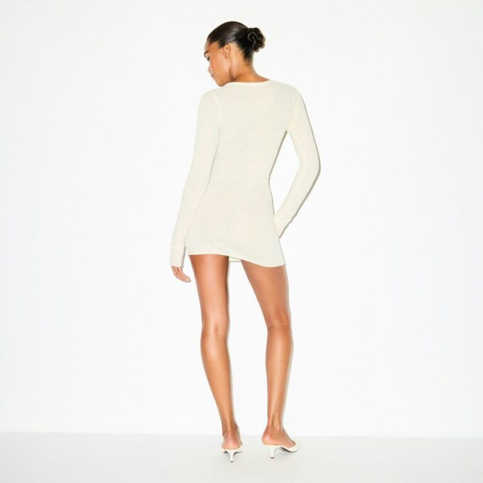 FEATHERWEIGHT CASHMERE HENLEY MINI DRESS