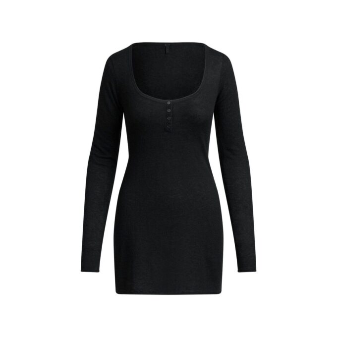 FEATHERWEIGHT CASHMERE HENLEY MINI DRESS