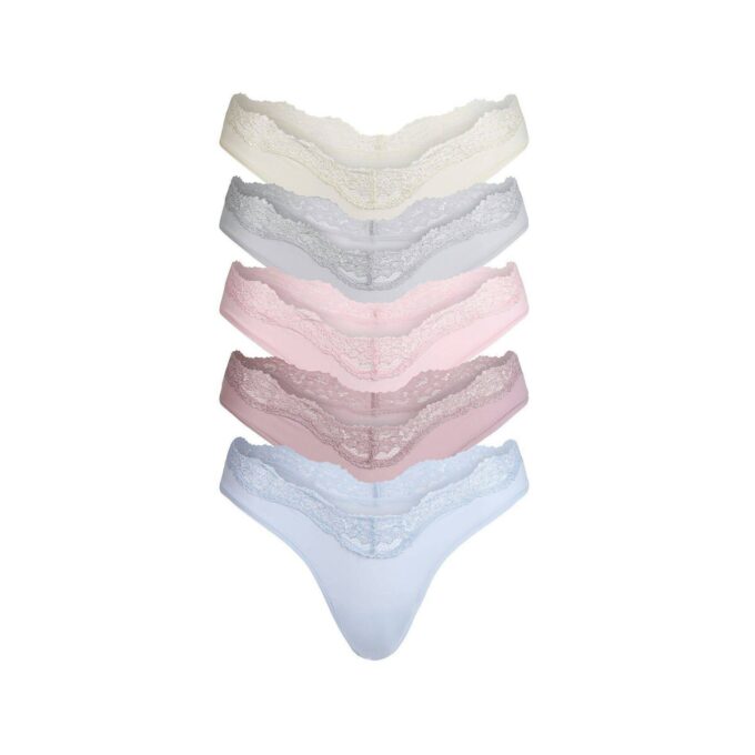 FITS EVERYBODY LACE DIPPED THONG 5-PACK