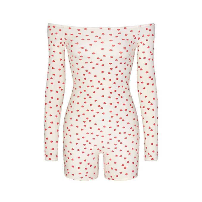 FITS EVERYBODY PICOT OFF THE SHOULDER ONESIE